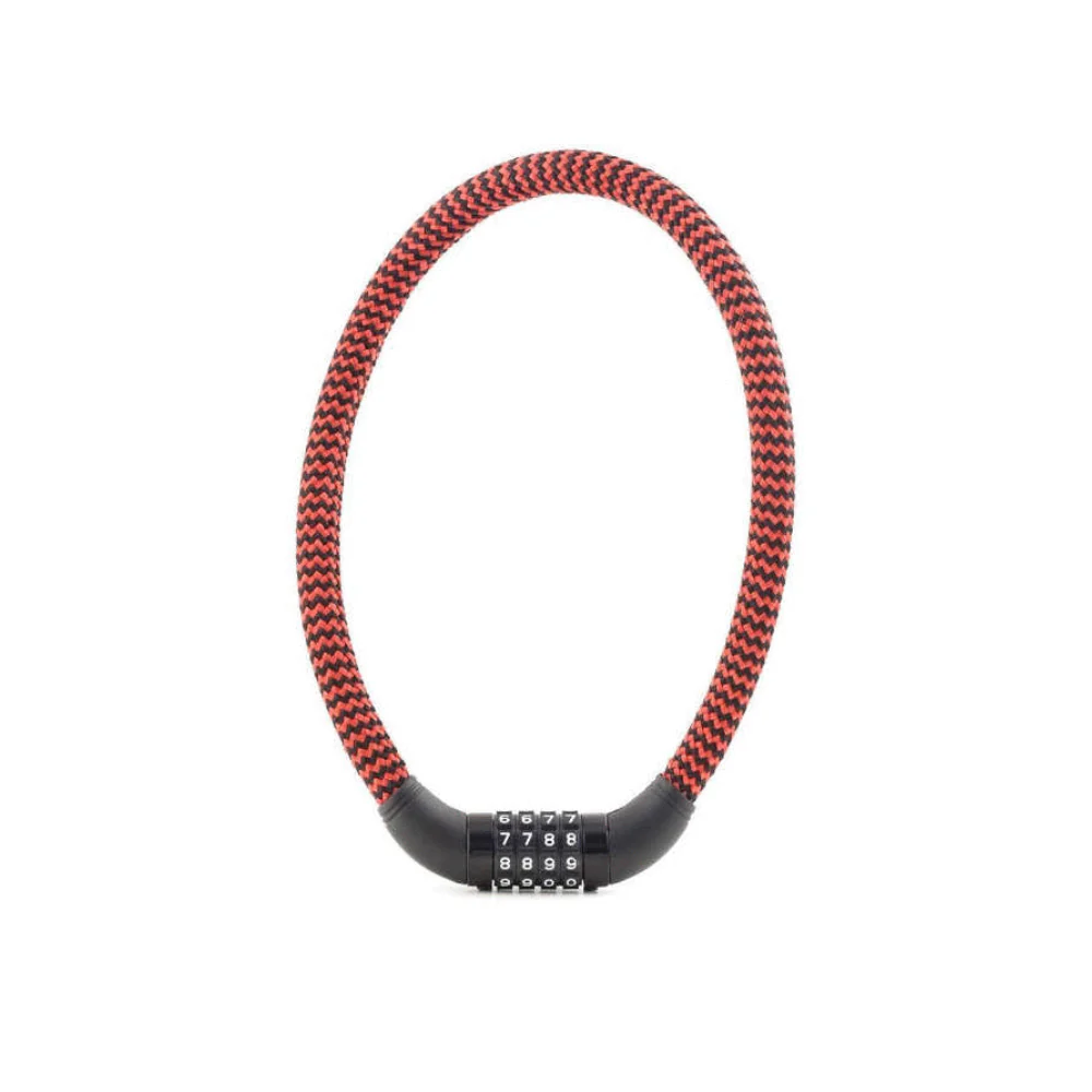 Bike Lock Braided Asst R/Bk & Bl/Bk
