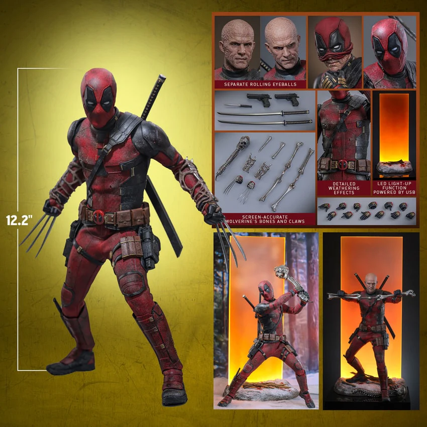 Marvel Deadpool Batling Version Action Figure 1/6 Scale By Hot Toys - Image 2