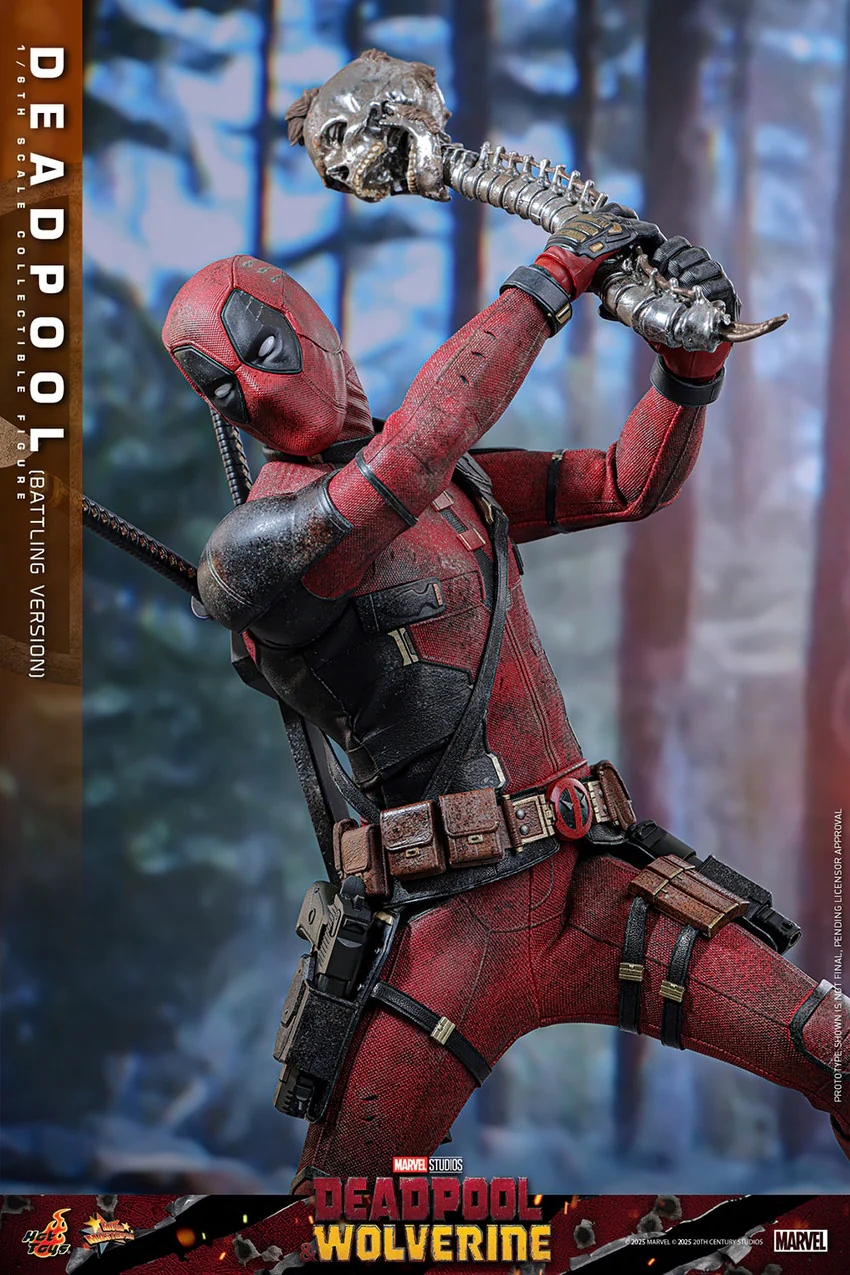 Marvel Deadpool Batling Version Action Figure 1/6 Scale By Hot Toys - Image 3