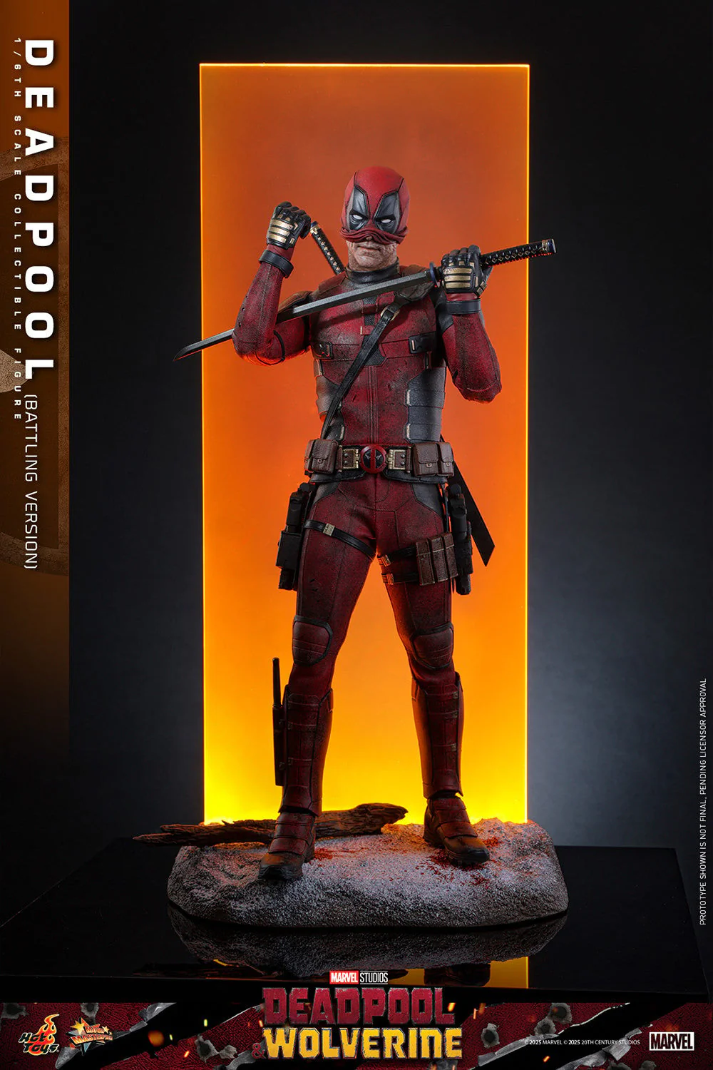 Marvel Deadpool Batling Version Action Figure 1/6 Scale By Hot Toys - Image 4