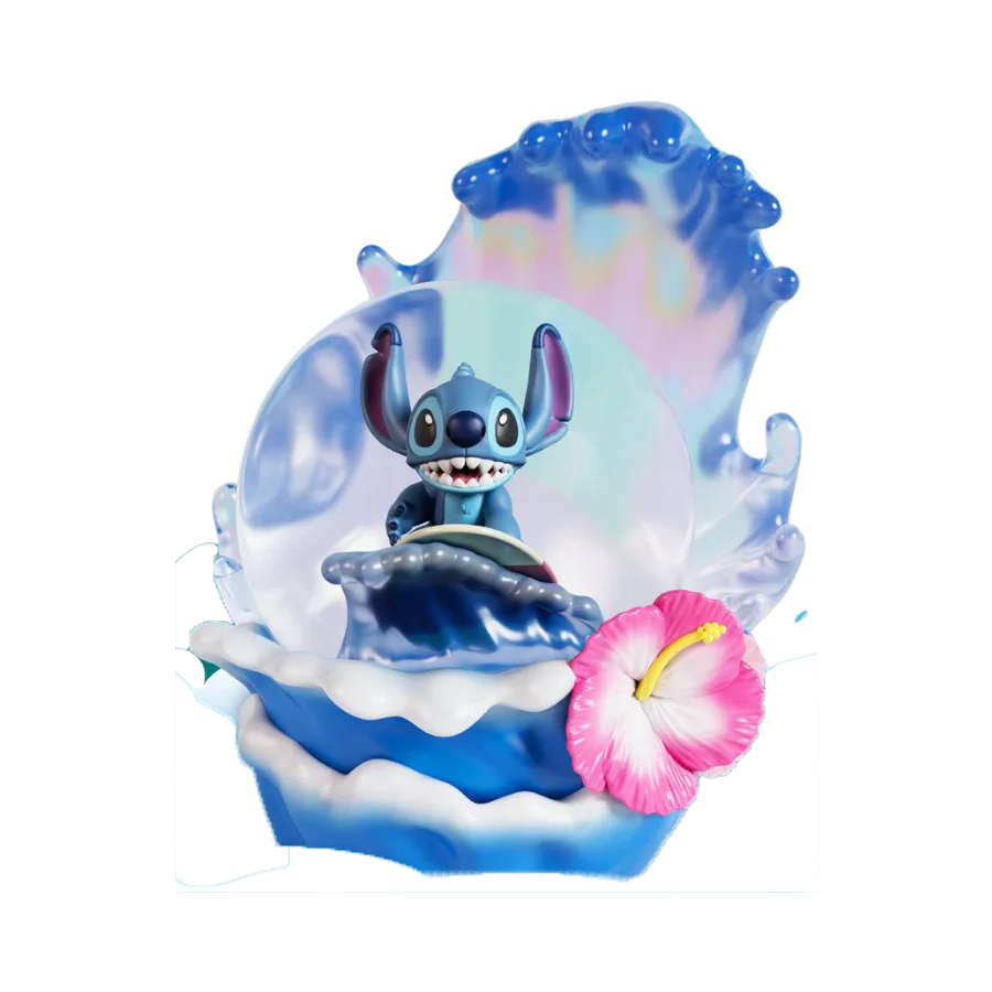 Disney Stitch Flower Surfing Snow Globe Figure By SOAP STUDIO