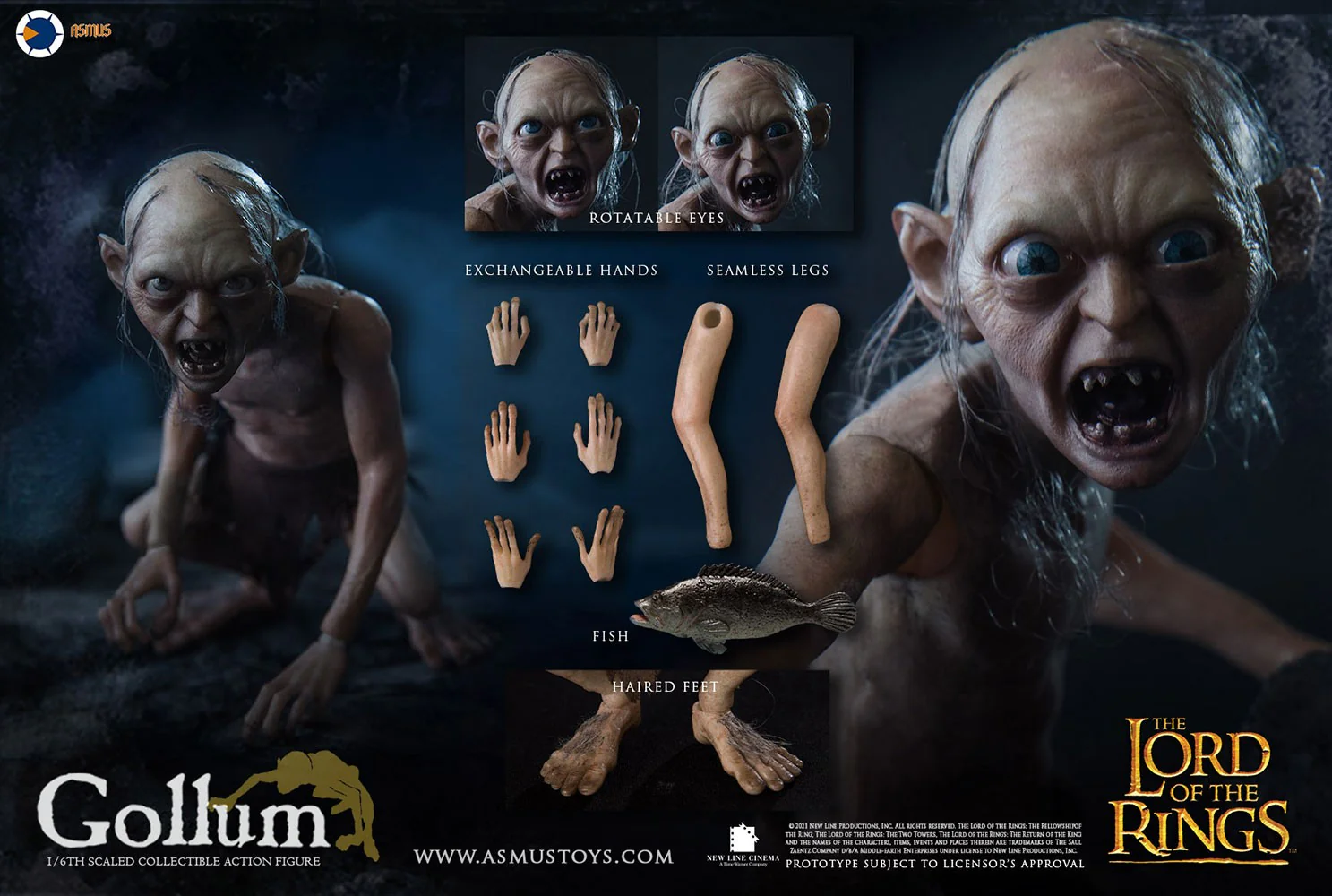 Gollum Lord Of The Rings - Asmus Toys 1/6 Scale 1/6 Scale Articulated Figure By Asmus Toys - Image 6