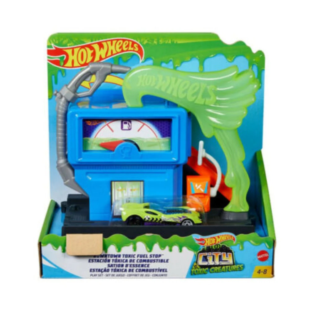 Hot Wheels City Toxic Creatures Downtown Toxic Fuel Stop by Mattle