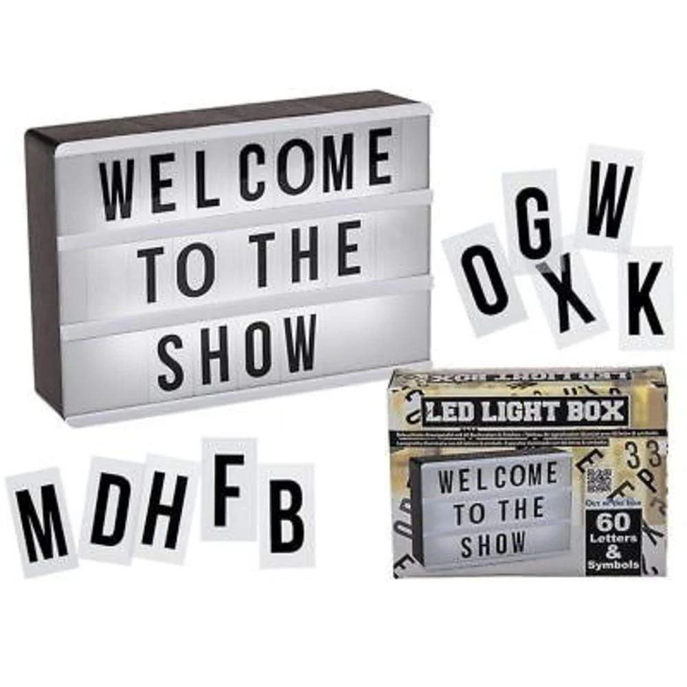 Illuminated plastic display board with 60 letters & symbols