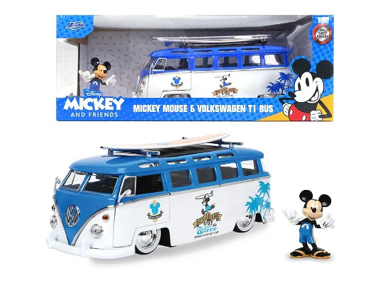 Disney Mickey Volkswagen VW T1 Bus With Mickey Mouse Figure 1/24 Scale Model - Image 2