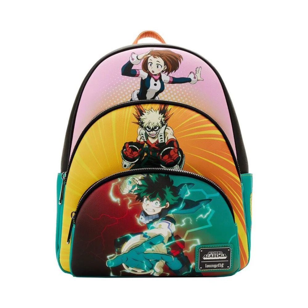Loungefly! Leather: My Hero Academia Triple Pocket Scene Mini Backpack