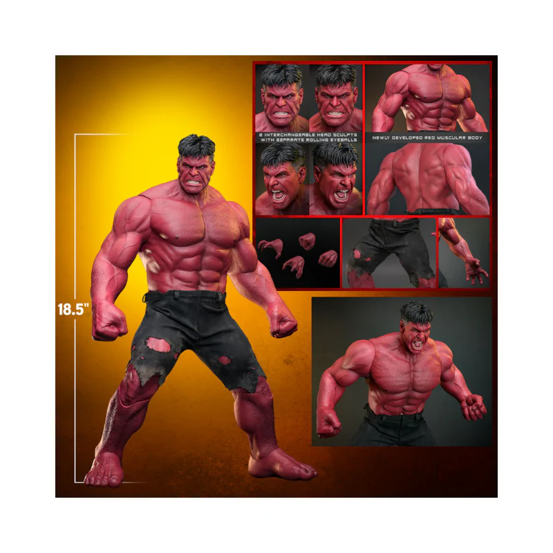Marvel Red Hulk Articulated Figures 1/6 Scale By Hot Toys - Image 21