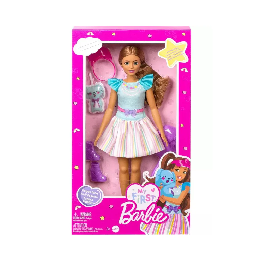 My First Barbie Core Doll - Brunette with Bunny By Mattel