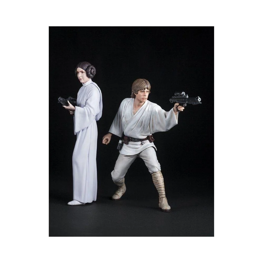 Kotobukiya : Star Wars Luke Skywalker & Princess Leia Artfx+ Statue - Image 2