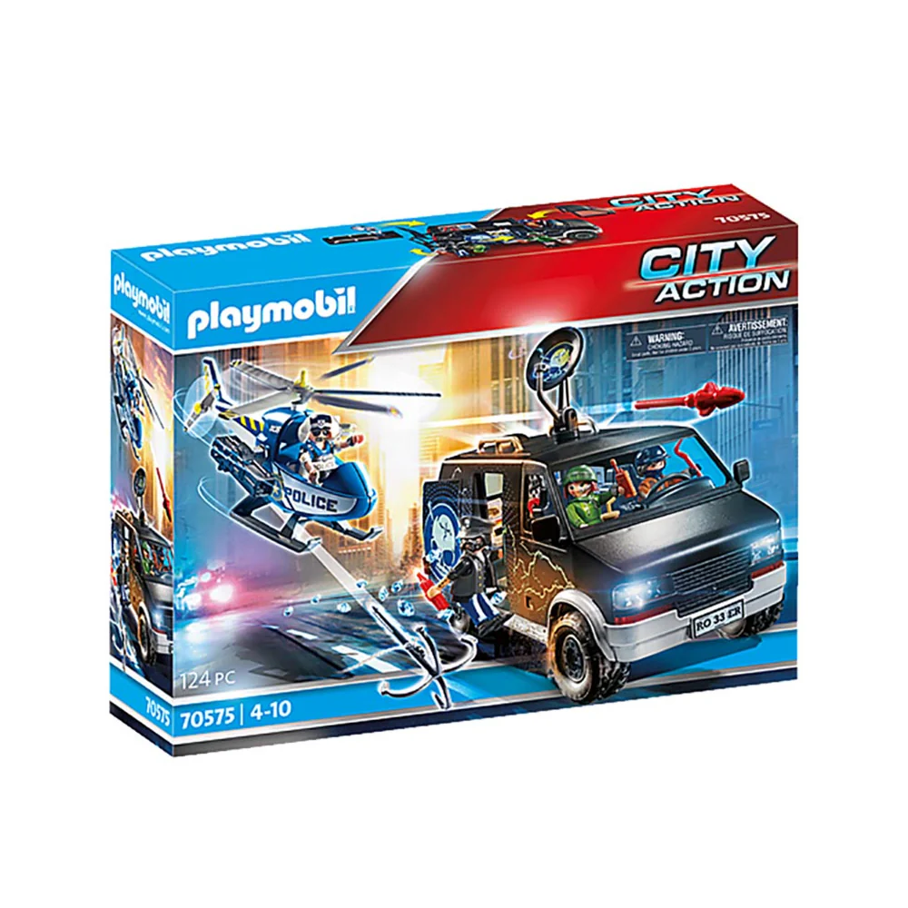 Playmobil Helicopter Pursuit with Runaway Van