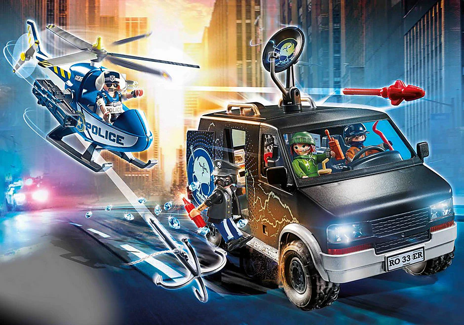 Playmobil Helicopter Pursuit with Runaway Van - Image 3