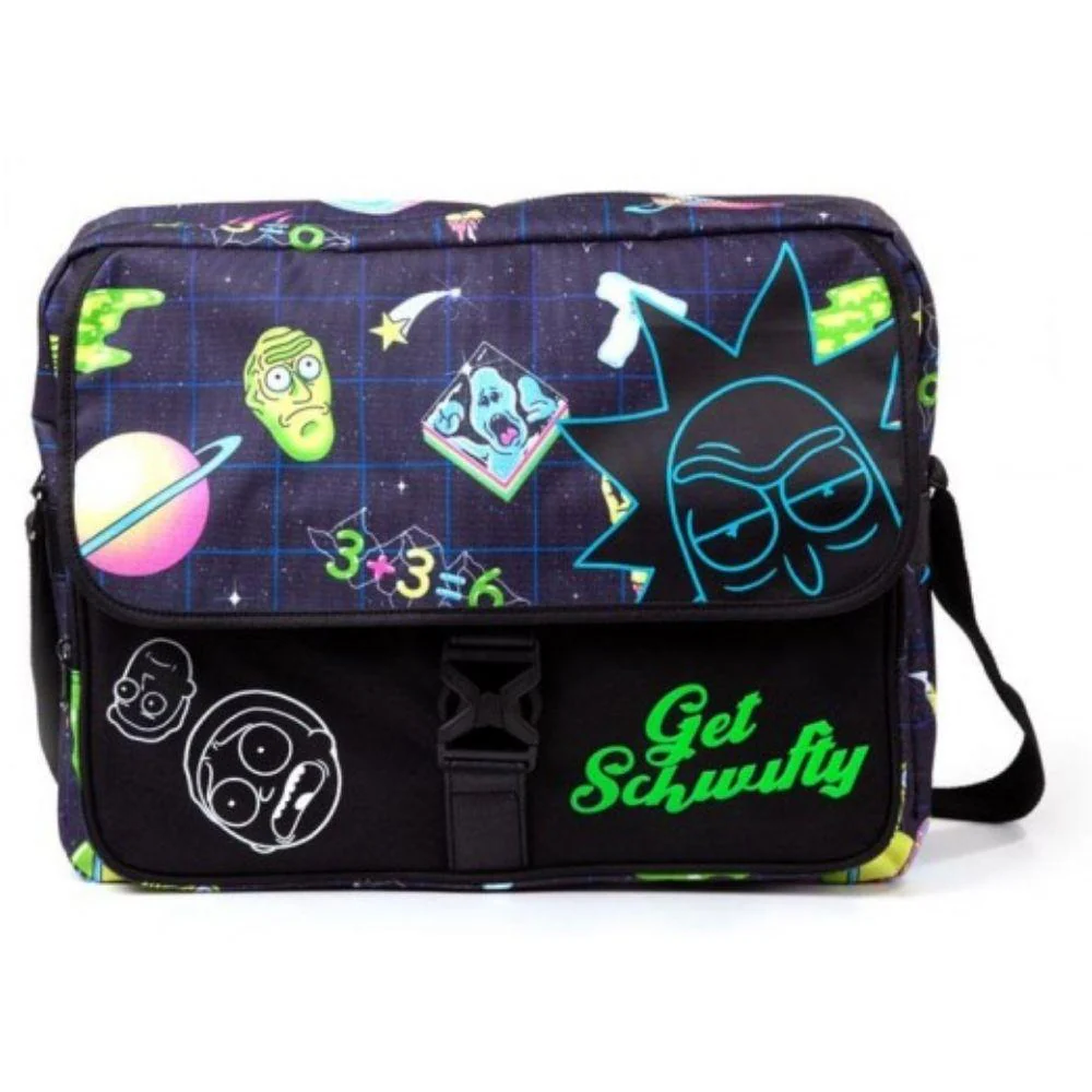Rick And Morty Space All Over Print Messenger Bag with Flock