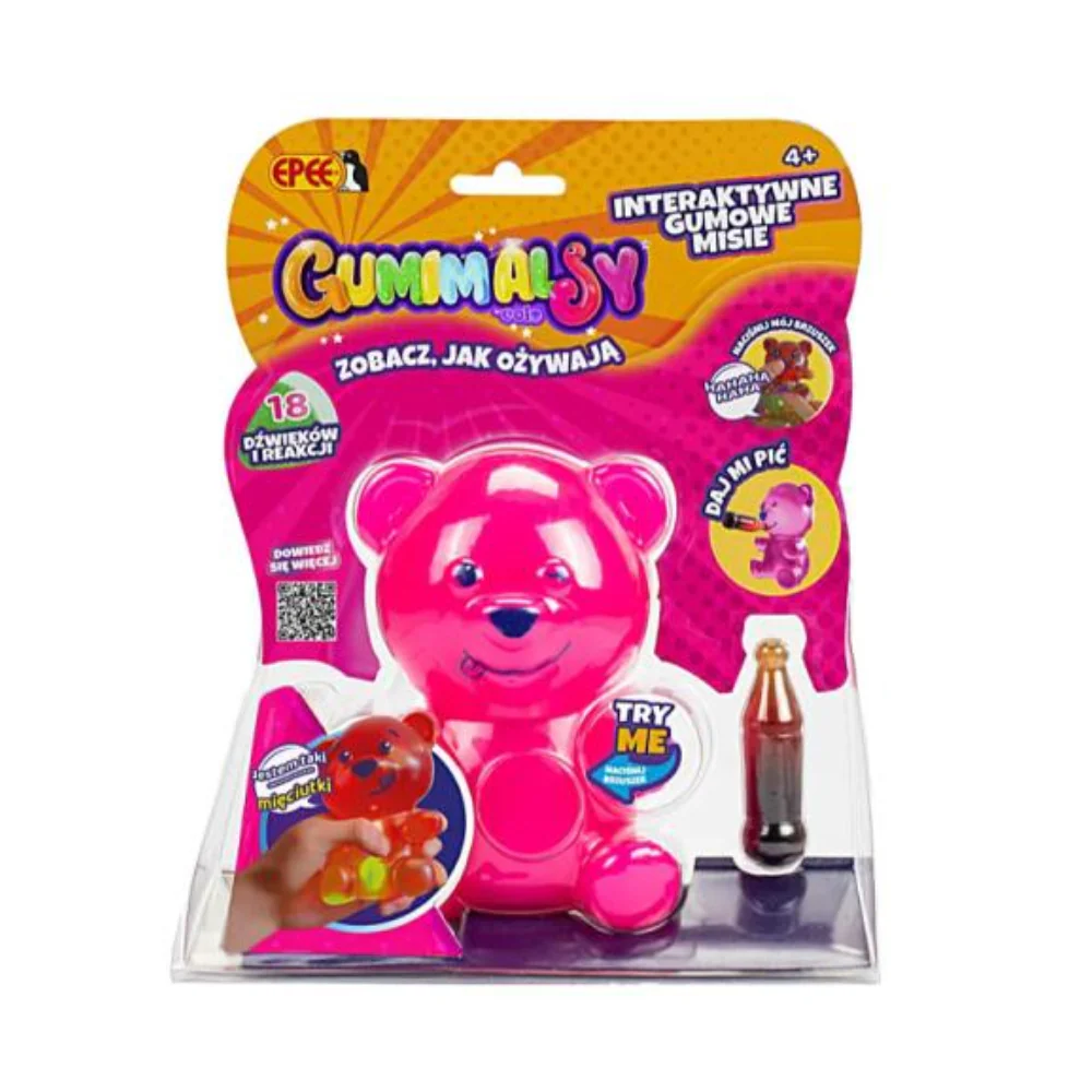 RUBBERY SQUEEZABLE GUMMY-BEAR SHAPE PINK COLOR