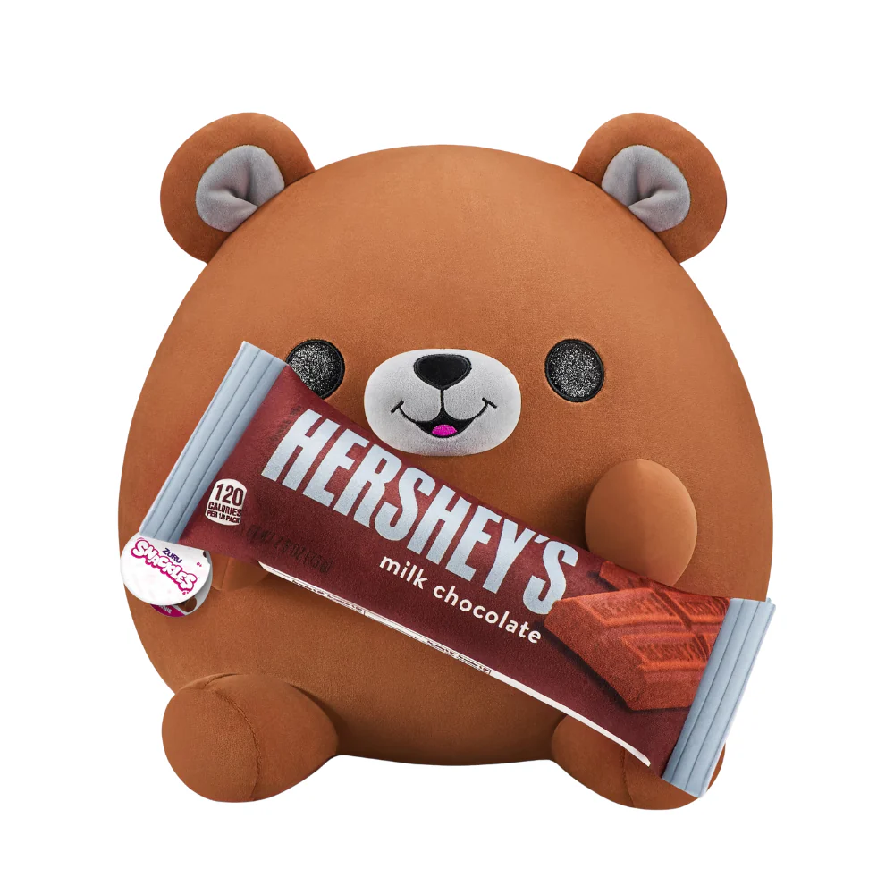 Snackles Bear Holding Hershey's Milk Chocolate 14" Plushie