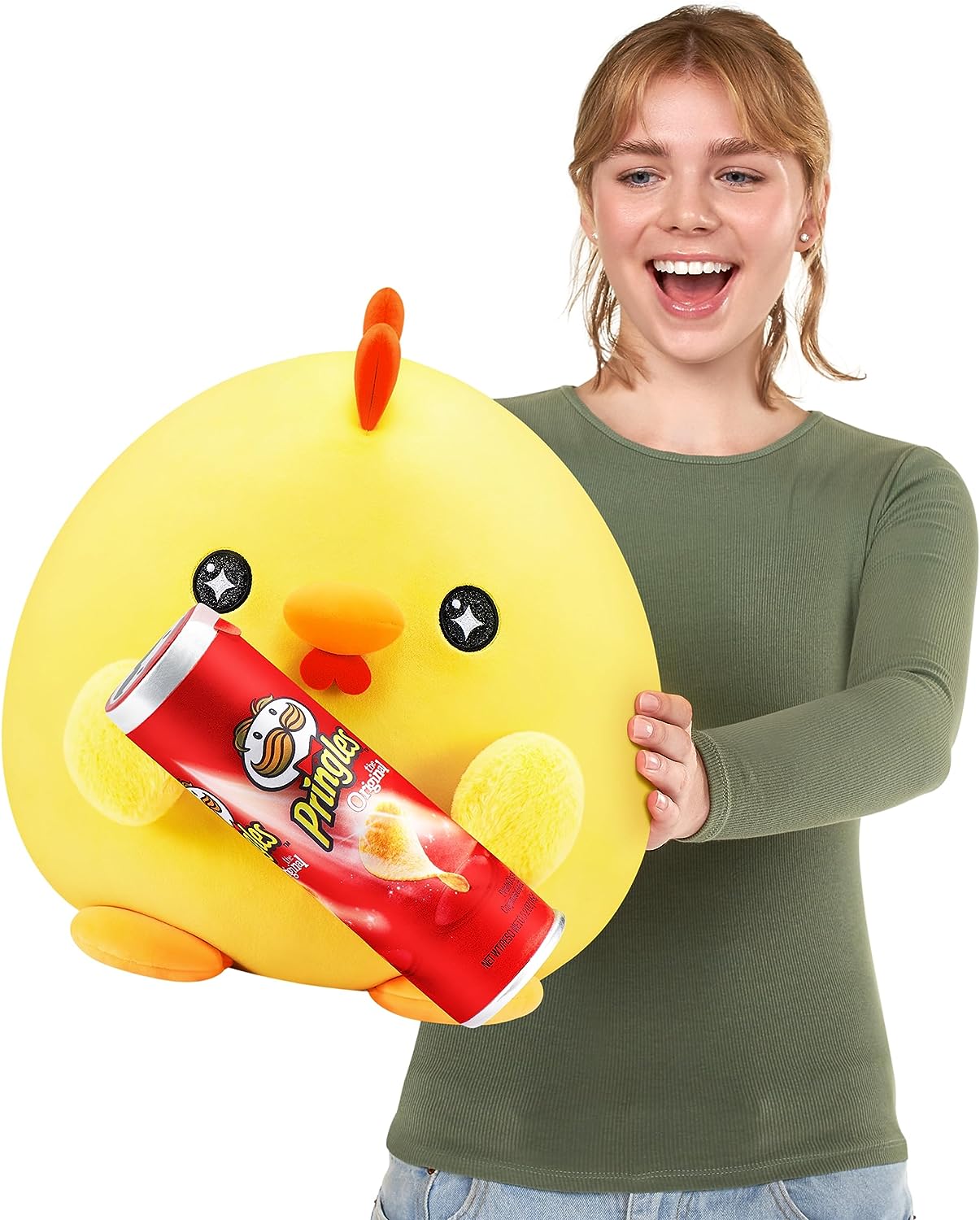 Snackles Chicken Holding The Original Pringles 14" Plushie - Image 3