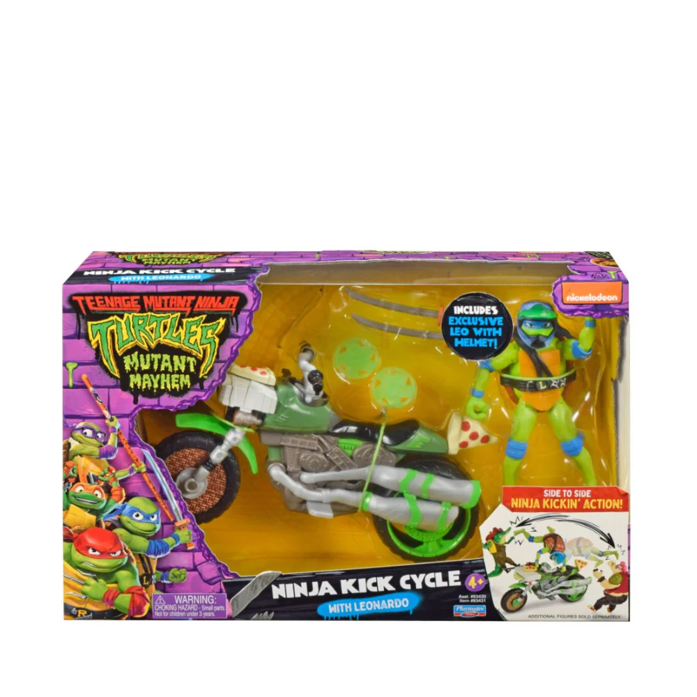 Teenage Mutant Ninja Turtles Mutant Mayhem Ninja Kick Cycle With Leonardo Figure