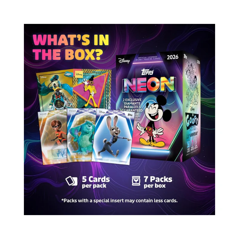 Topps Disney Neon Value 2026 (1 Sealed Box) - Image 9