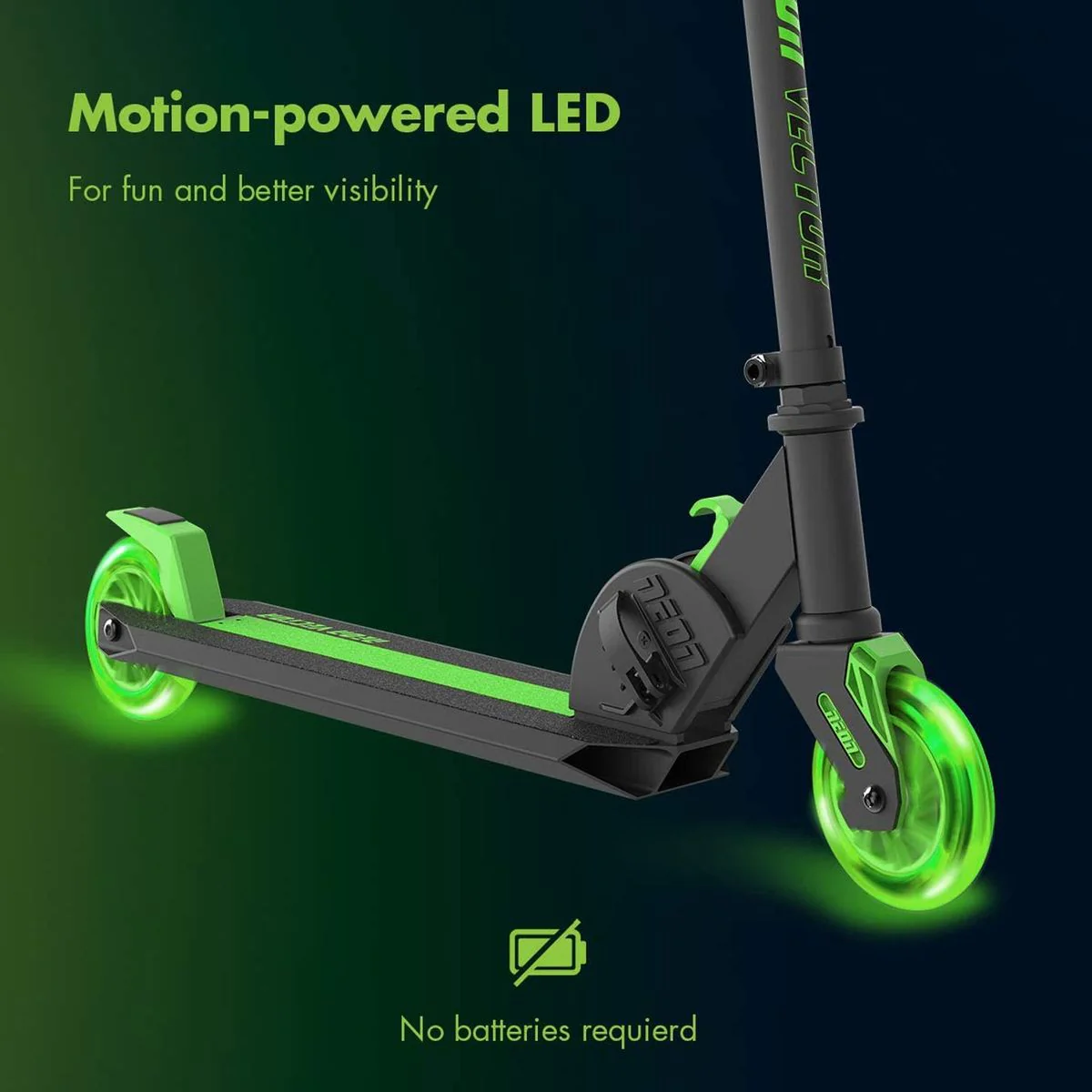 YVOLUTION Kids scooter Neon Vector - Green - Image 2