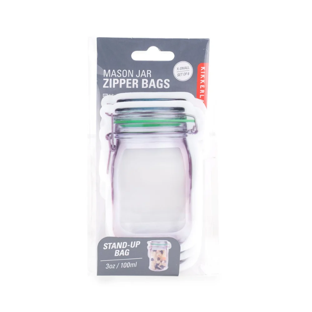 Kikkerland Mason Jar Zip Lock Bags -  Extra Small